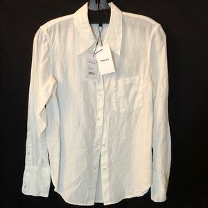 Theory linen button down NWT